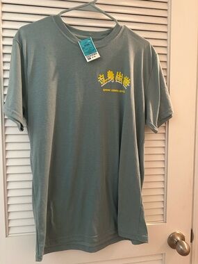 Unbranded Men's Sage Green Graphic Crew Neck T-Shirt